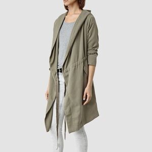 All Saints Pelya Parka Dark Sage Green Size 2